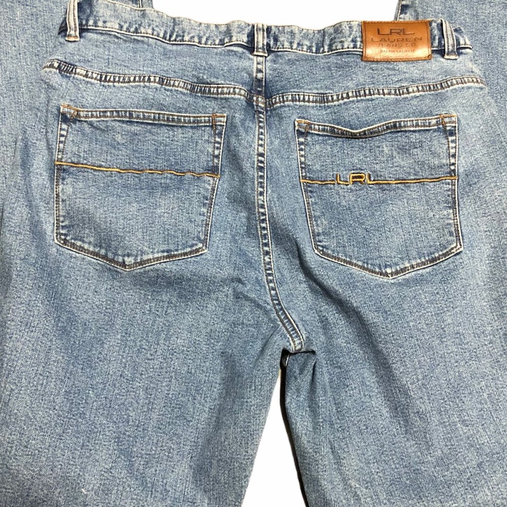 LRL Jeans Co. Wide Leg Distressed Blue Jeans - Picture 2 of 6